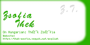 zsofia thek business card